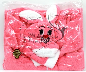 Халат светло розовый "Ушастый шалунишка - зайчонок" размер 34